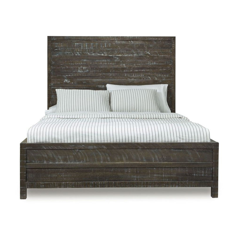 Townsend Solid Wood Low-Profile Bed in Gunmetal - What A Room
