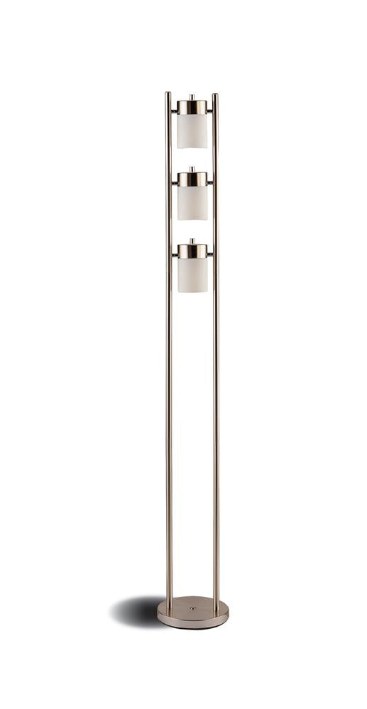 Floor Lamp with 3 Swivel Lights Brushed Silver - What A Room