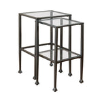 2-piece Glass Top Nesting Tables Black - What A Room