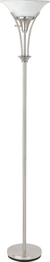 Floor Lamp with Frosted Ribbed Shade Brushed Steel - What A Room