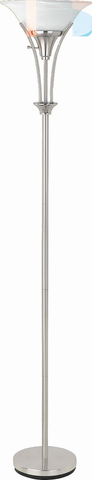 Floor Lamp with Frosted Ribbed Shade Brushed Steel - What A Room