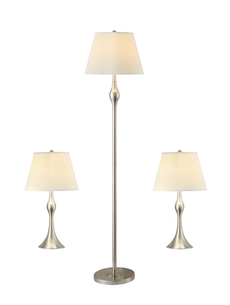 3-piece Slender Lamp Set Brushed Nickel - What A Room