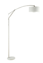 Adjustable Arched Arm Floor Lamp Chrome and White - What A Room