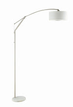 Adjustable Arched Arm Floor Lamp Chrome and White - What A Room