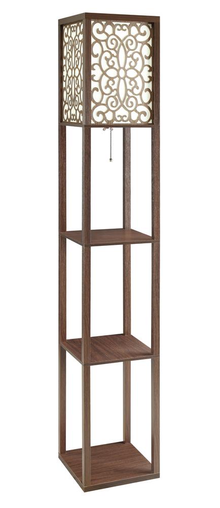 Square Floor Lamp with 3 Shelves Cappuccino - What A Room