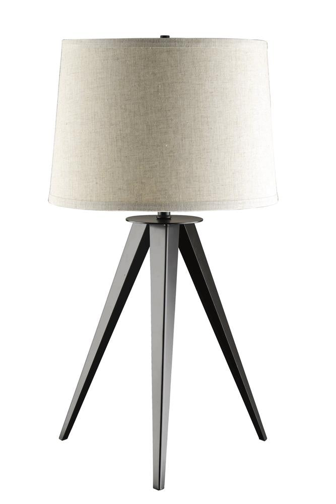 Tripod Base Table Lamp Black and Light Grey - What A Room