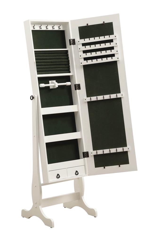 Jewelry Cheval Mirror with Drawers White - What A Room