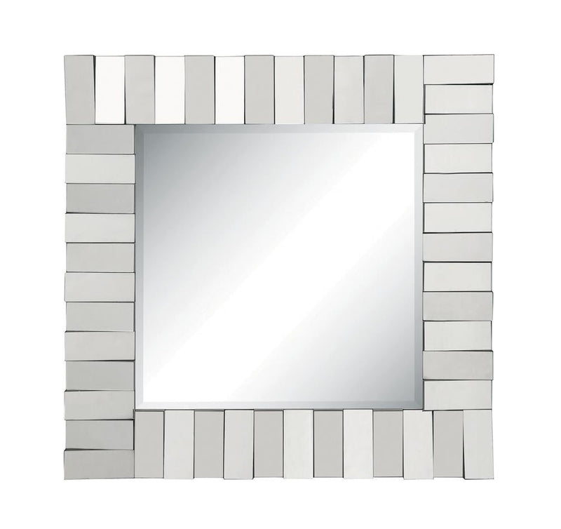 Square Wall Mirror with Layered Panel Silver - What A Room