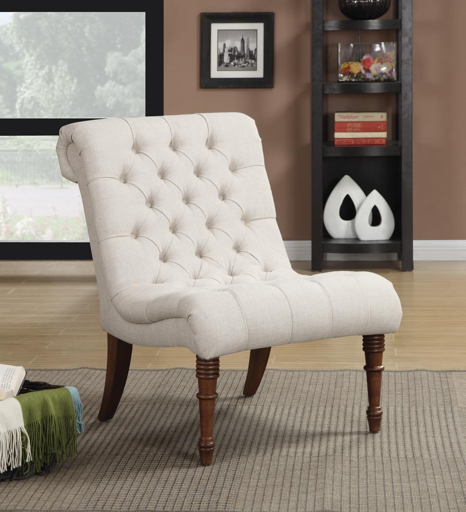 Armless Tufted Back Accent Chair Oatmeal - What A Room