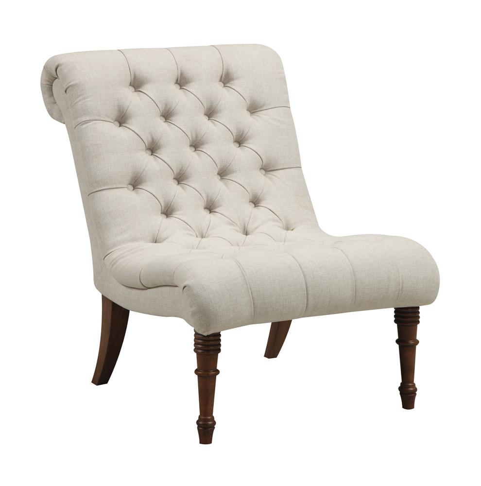 Armless Tufted Back Accent Chair Oatmeal - What A Room
