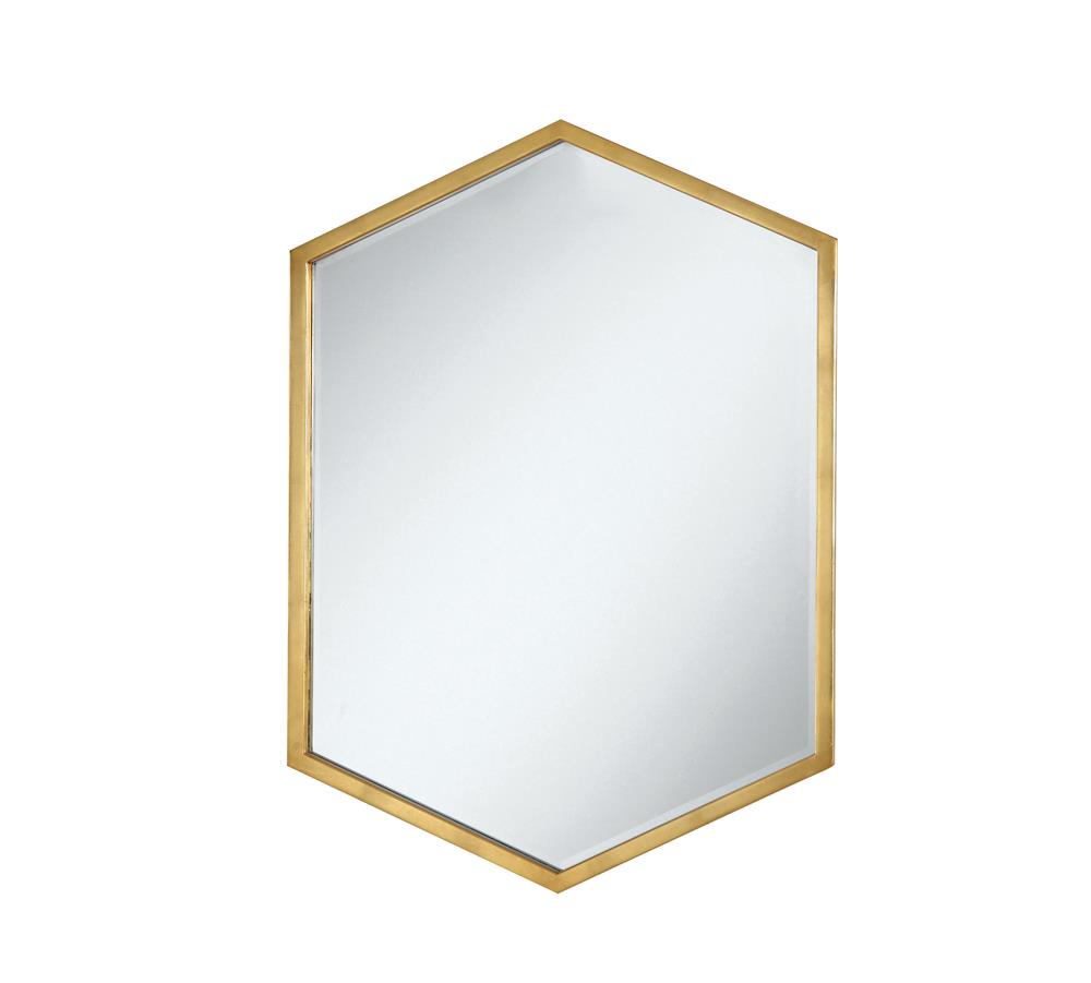 Hexagon Shaped Wall Mirror Gold - What A Room