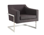 Upholstered Accent Chair Chrome and Grey - What A Room