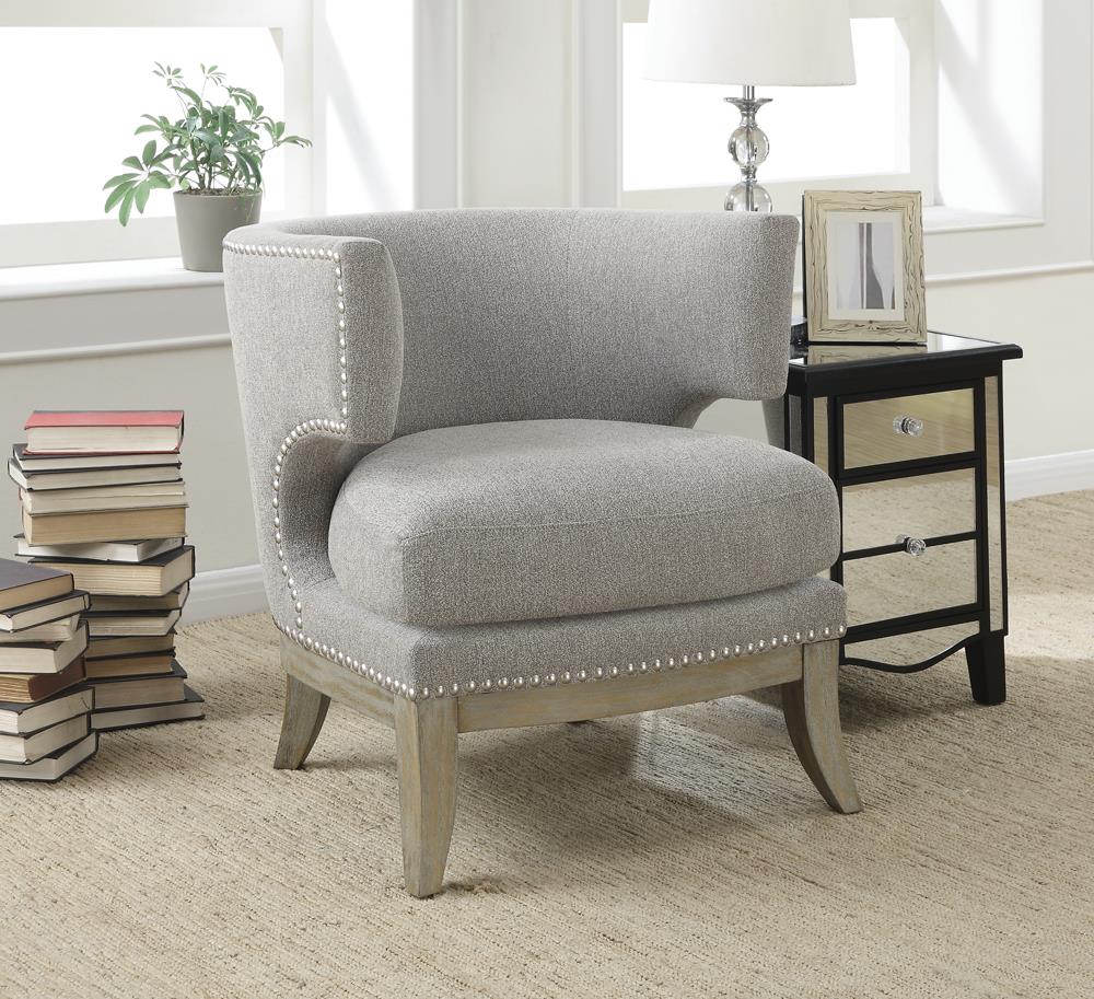 Barrel Back Accent Chair Grey and Weathered Grey - What A Room