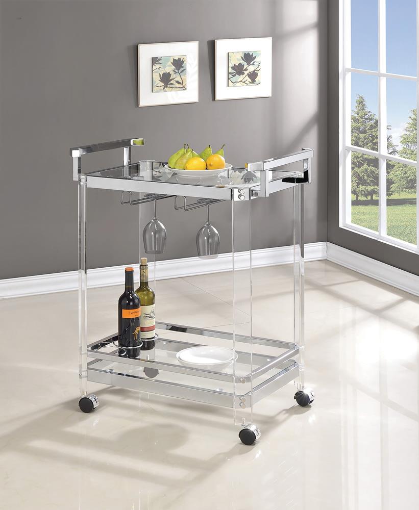 2-tier Glass Serving Cart Clear - What A Room