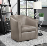 Upholstery Sloped Arm Accent Swivel Chair Champagne - What A Room