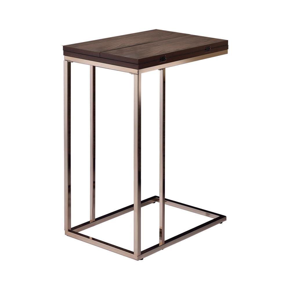Expandable Top Accent Table Chestnut and Chrome - What A Room