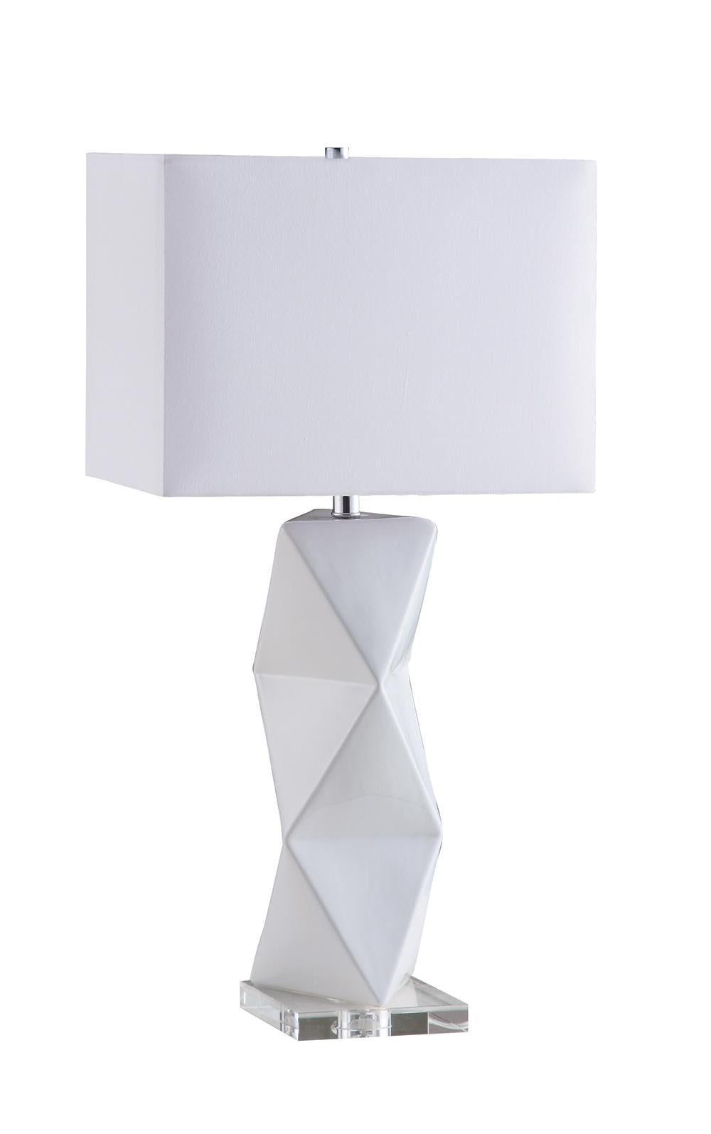 Geometric Ceramic Base Table Lamp White - What A Room