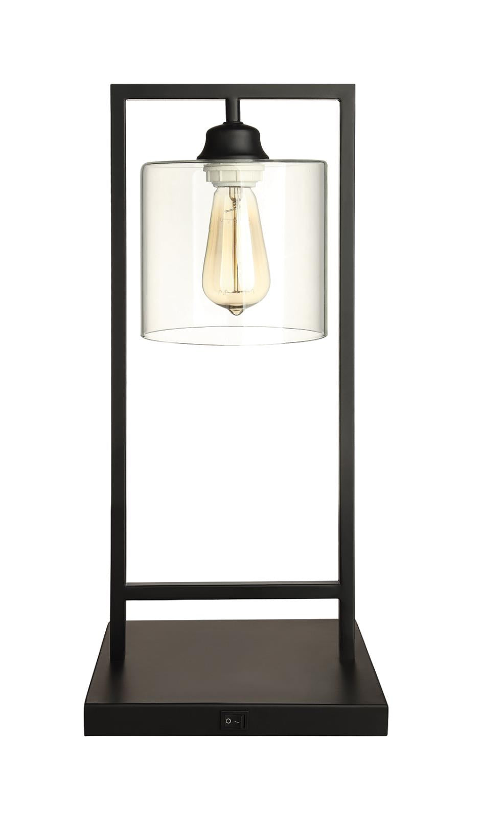 Glass Shade Table Lamp Black - What A Room