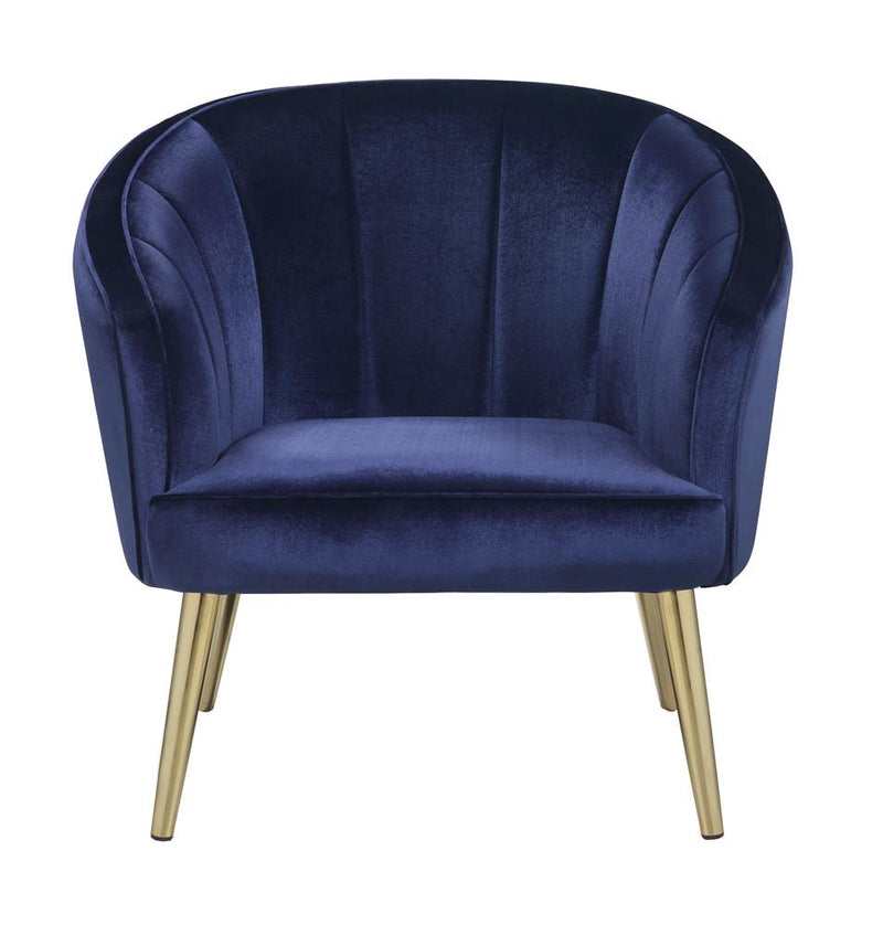 Upholstered Sloped Arm Accent Chair Blue - What A Room