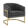Tufted Barrel Accent Chair Dark Grey and Gold - What A Room