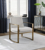 Concave Metal Arm Accent Chair Cream and Bronze - What A Room