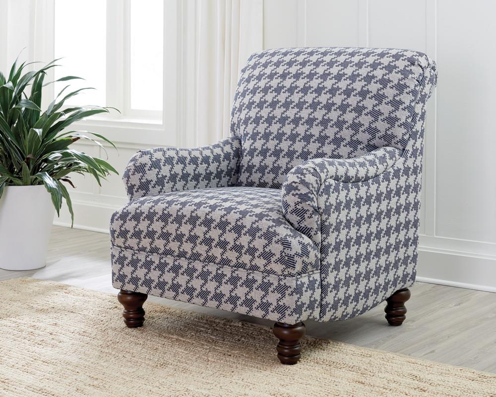 Gwen Recessed Arms Accent Chair Blue - What A Room