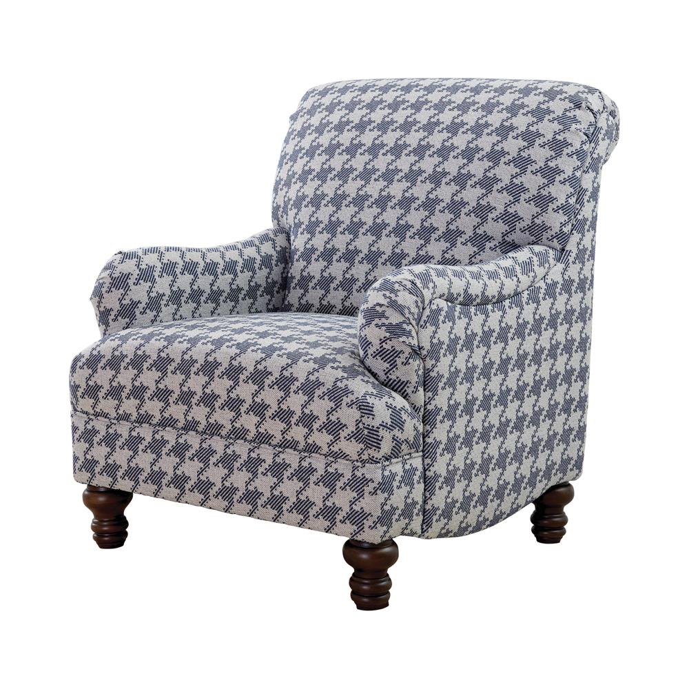 Gwen Recessed Arms Accent Chair Blue - What A Room