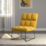Armless Upholstered Accent Chair Yellow - What A Room