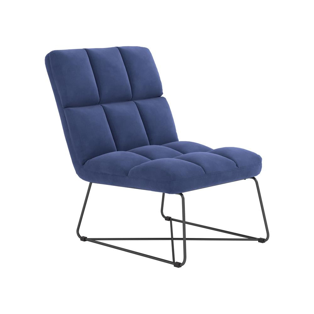 Armless Upholstered Accent Chair Midnight Blue - What A Room