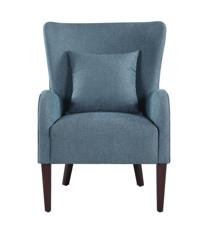 Curved Arm Upholstered Accent Chair Blue - What A Room