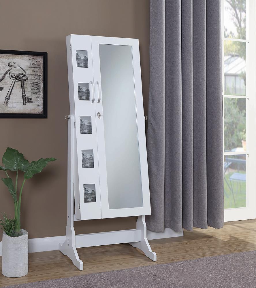 Jewelry Cheval Mirror with Picture Frames White - What A Room