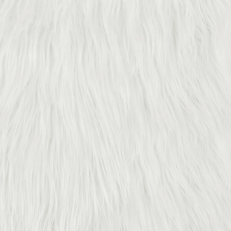 Faux Sheepskin Upholstered Accent Chair with Metal Arm White - What A Room