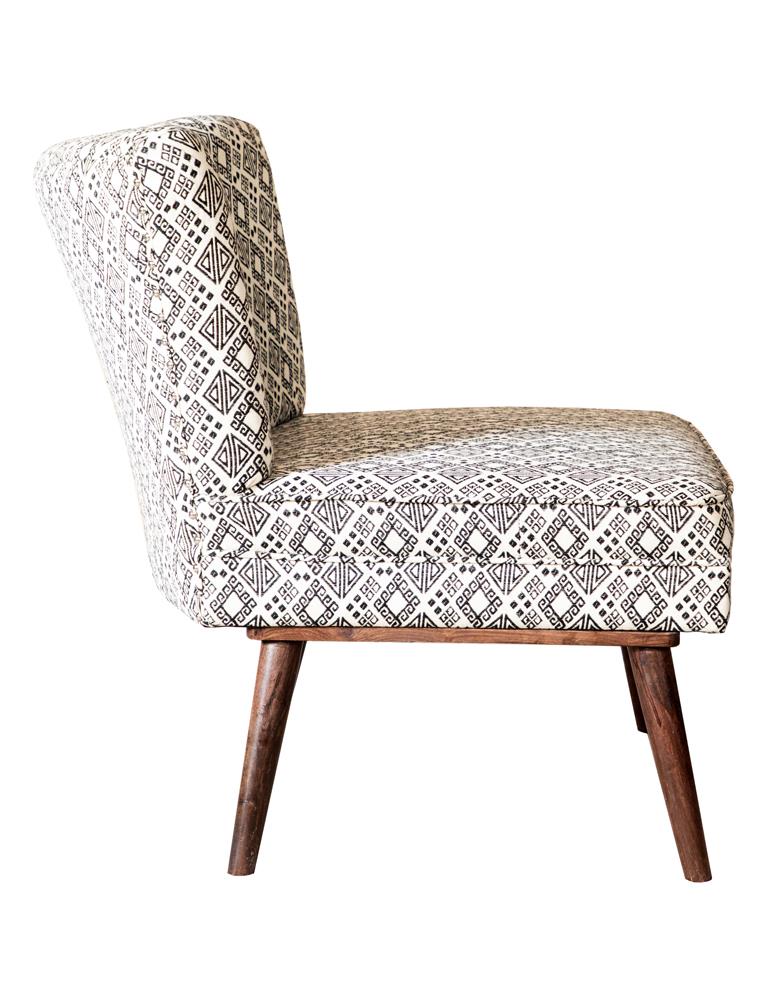 Wooden Leg Accent Chair Black and White - What A Room