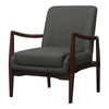 Upholstered Accent Chair with Wooden Arm Dark Grey and Brown - What A Room