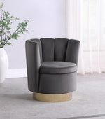 Channeled Tufted Swivel Chair Grey and Gold - What A Room