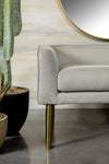 Low Back Upholstered Bench Light Grey and Gold - What A Room