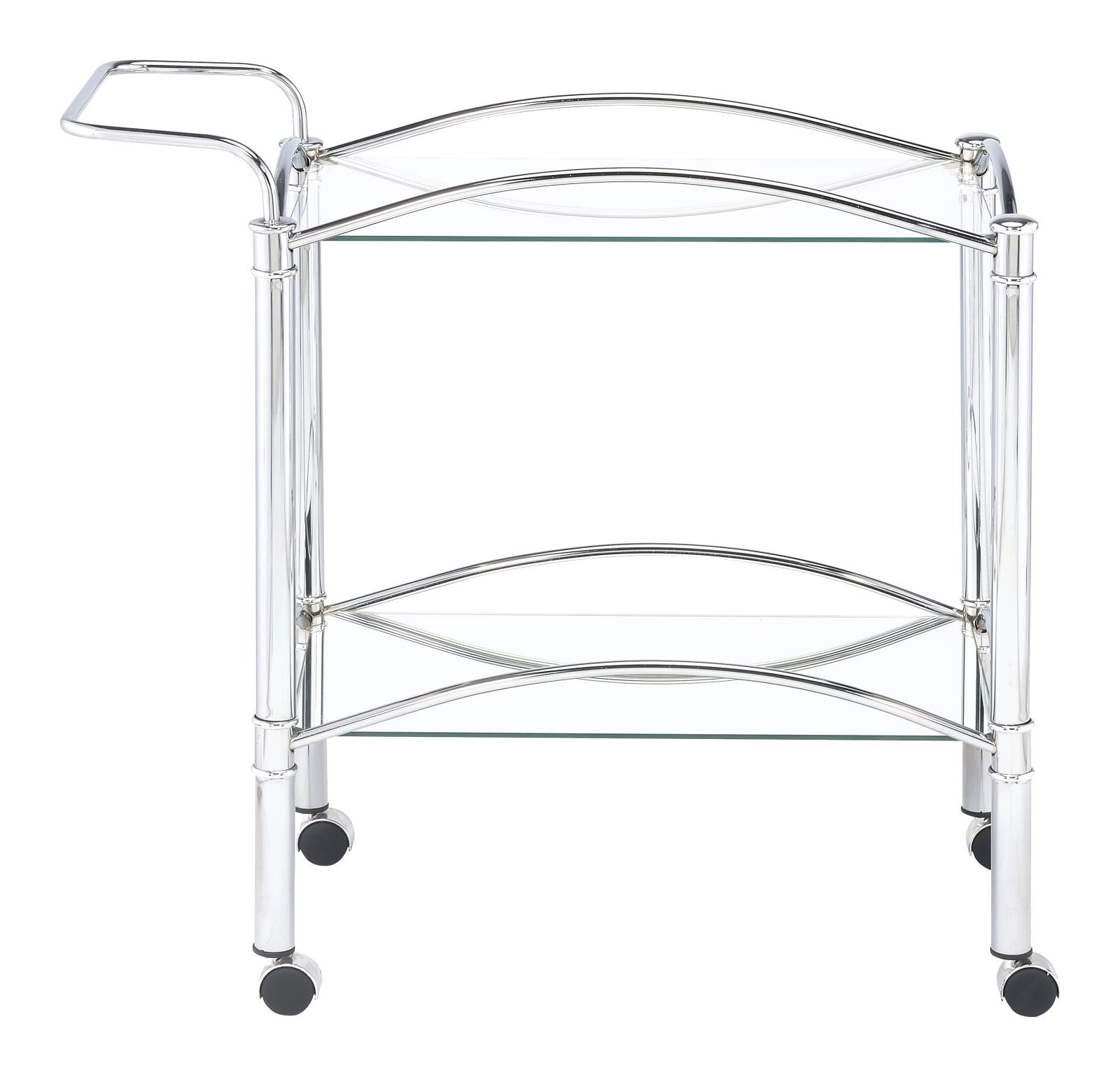 2-tier Serving Cart with Glass Top Chrome and Clear - What A Room