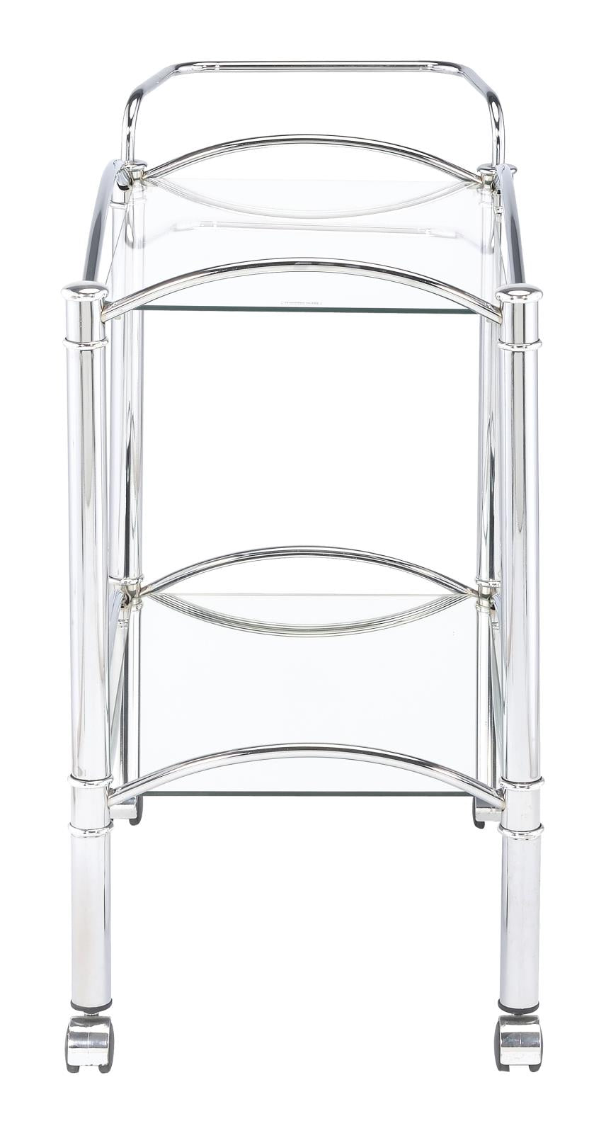 2-tier Serving Cart with Glass Top Chrome and Clear - What A Room