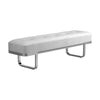 Tufted Upholstered Bench Off White and Chrome - What A Room