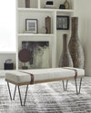 Upholstered Bench Beige and Black - What A Room