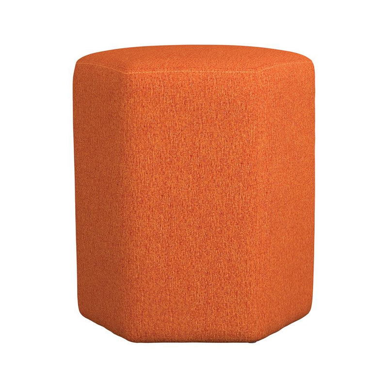 Hexagonal Upholstered Stool Orange - What A Room