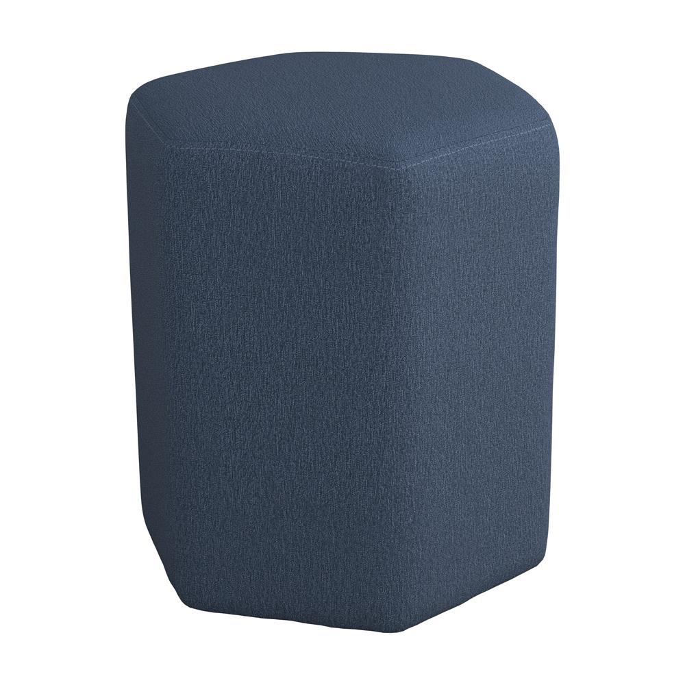 Hexagonal Upholstered Stool Blue - What A Room