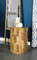Hexagon Sunburst Top Accent Table Natural - What A Room