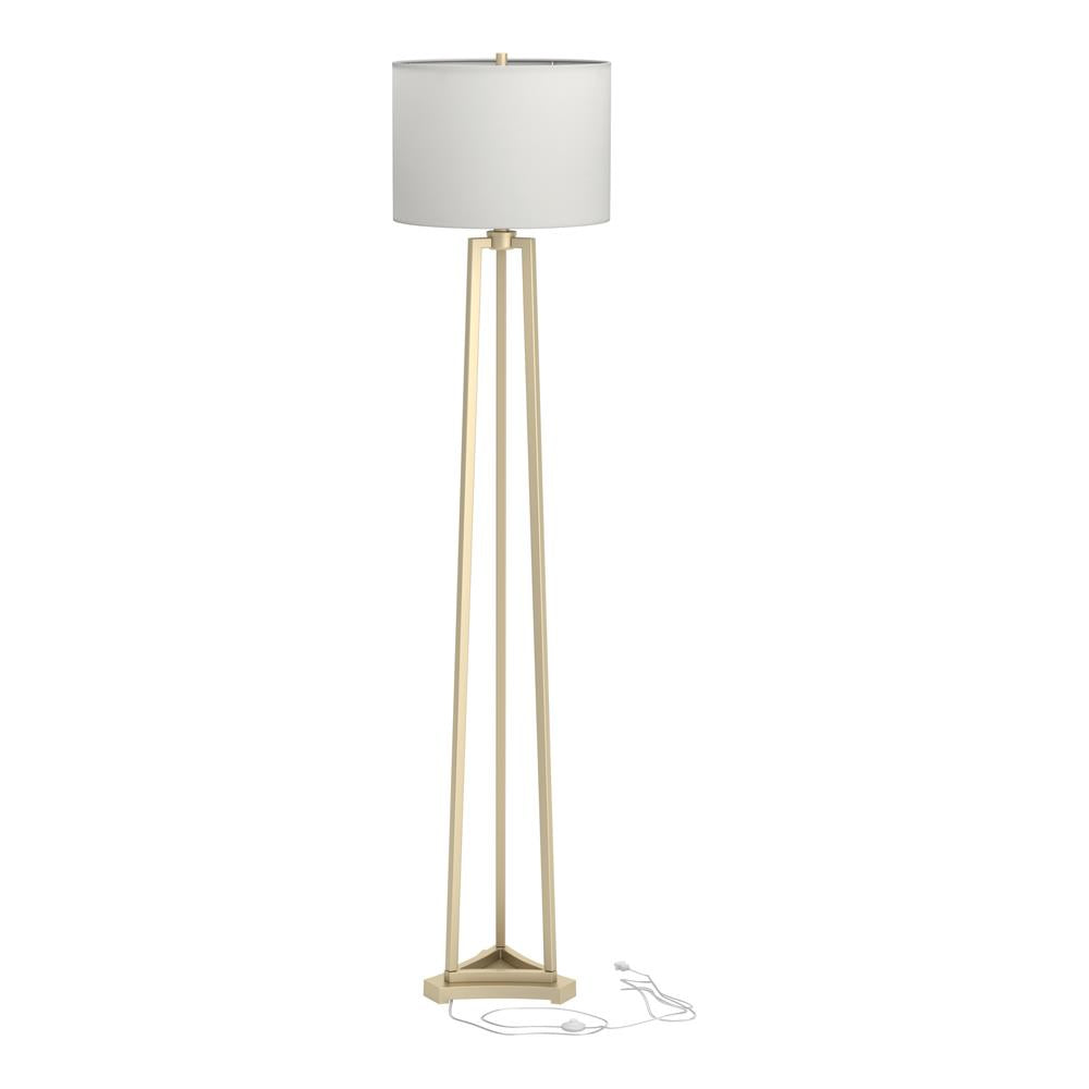 Drum Shade Floor Lamp White and Gold - What A Room