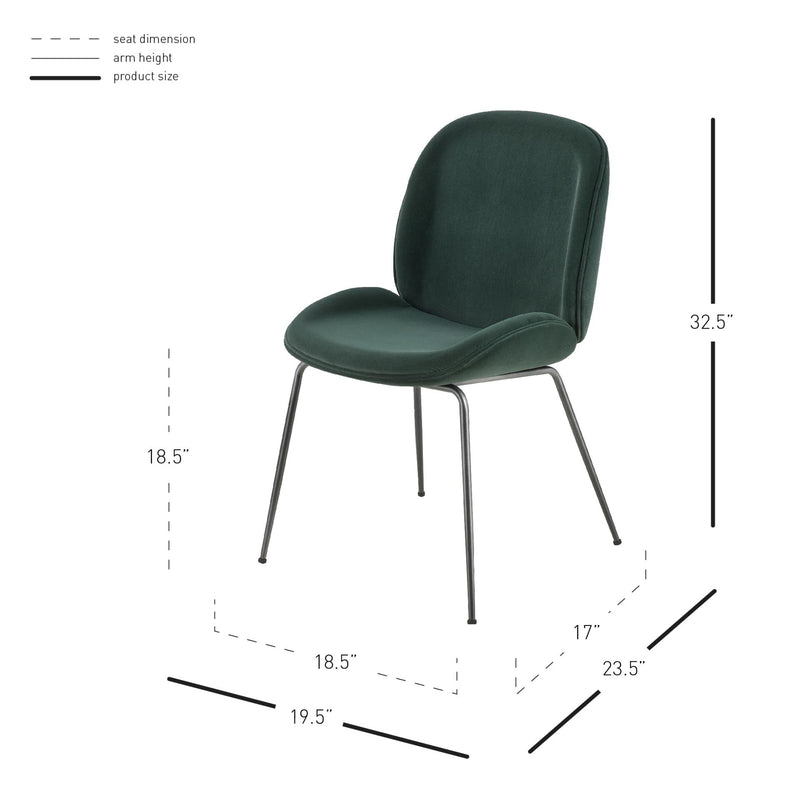 Lucy KD Velvet Fabric Dining Side Chair - What A Room