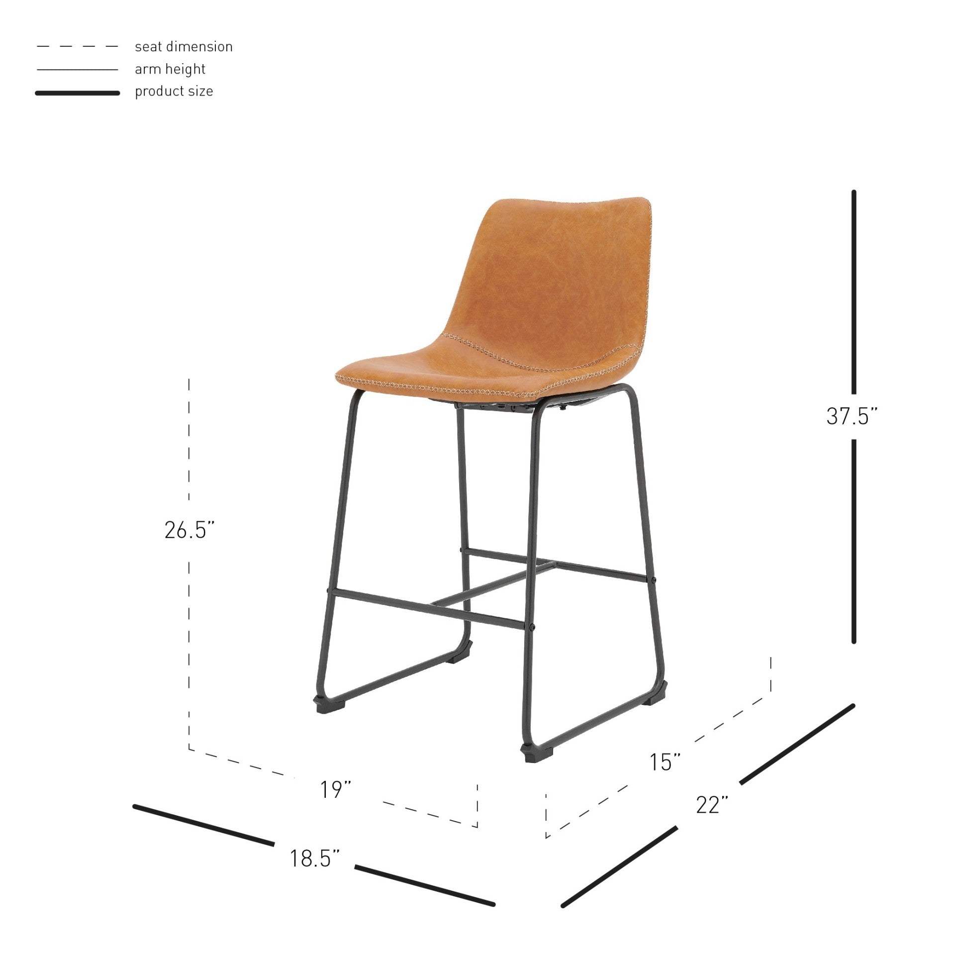 Vesta KD PU Counter Stool - What A Room