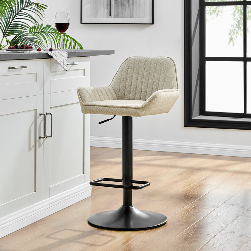 Luther  Fabric Gaslift Swivel Bar Stool - What A Room