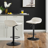 Koa  Fabric Gaslift Swivel Bar Stool - What A Room