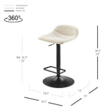 Koa  Fabric Gaslift Swivel Bar Stool - What A Room