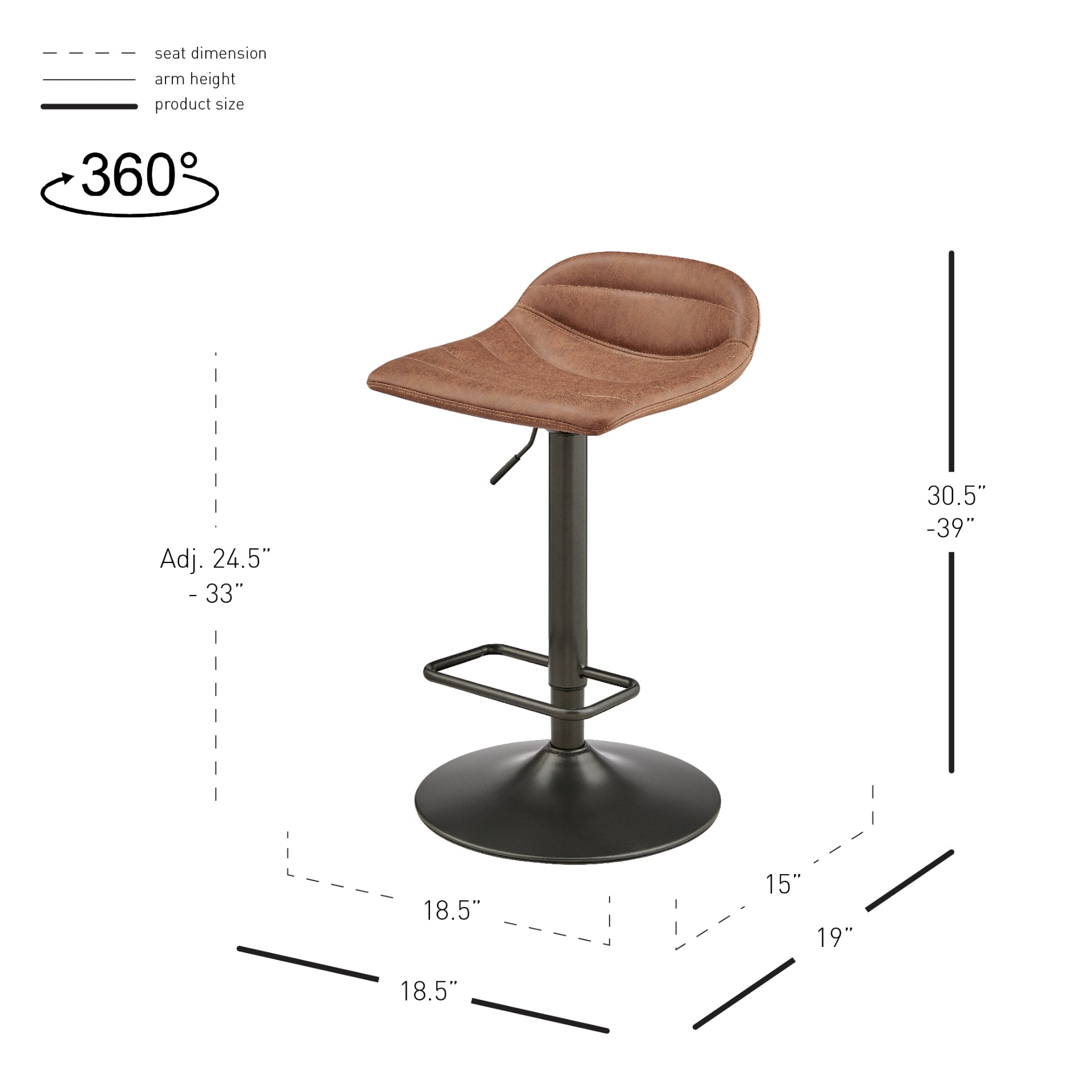 Koa   Gaslift Swivel Bar Stool - What A Room